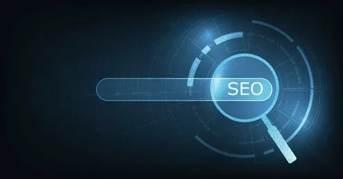 SEO and search visibility dark abstract representing SEEN digital package