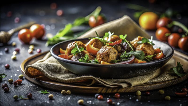 Food photography project placeholder - gourmet dish on dark background