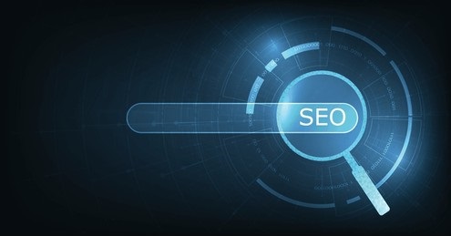 SEO and search visibility dark abstract representing SEEN digital package