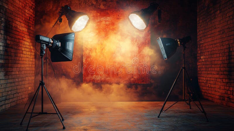 Moody photography studio lighting setup representing Made + Seen's creative production